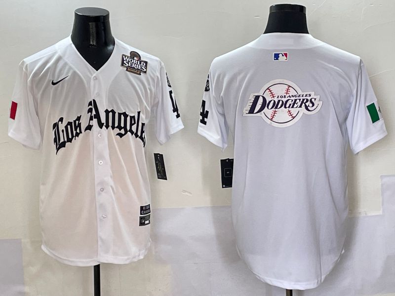 Men Los Angeles Dodgers Blank White Five generations Joint Name 2025 Nike MLB Jersey style 31